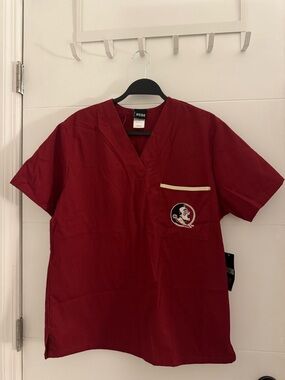 Florida State University (FSU) V-Scrub Top Seminole in Pocket